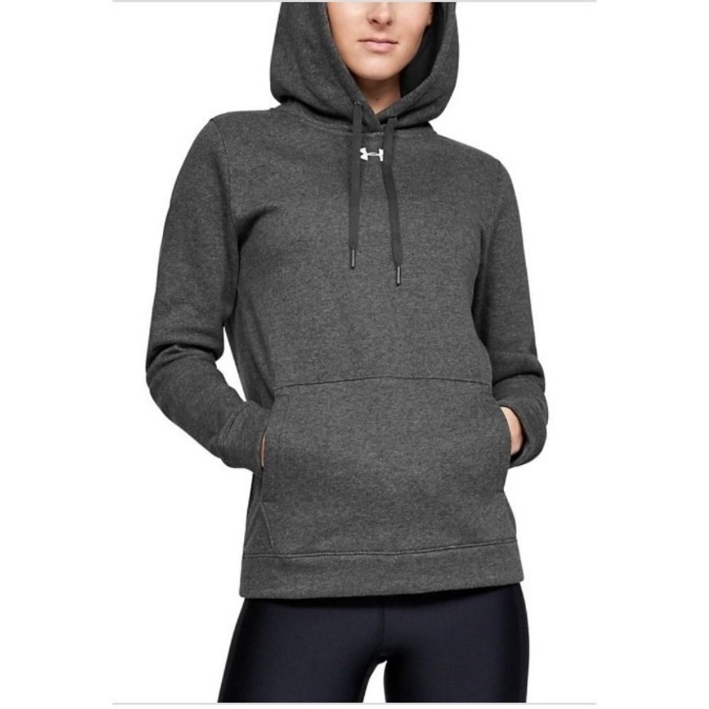 Under Armour Hustle Fleece Hoodie Womens Small Gray NEW Pullover Sweatshirt